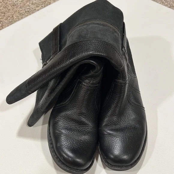 CLARKS Women’s Whistles Whey Black Zip Up Riding Boots Leather & Suede 8.5M - Picture 9 of 13